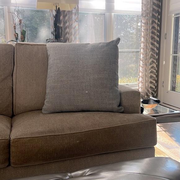 Custom made fabric pillow with pillow insert included. Black, Gray and White - Picture 3 of 5